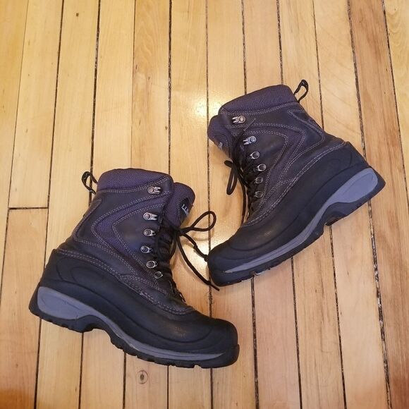 L.L.Bean Tek 2.5 Black Leather Waterproof Hiking PrimaLoft Mid Calf Boots 7 - Picture 2 of 10